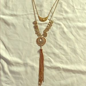 Gold multi chain pendant